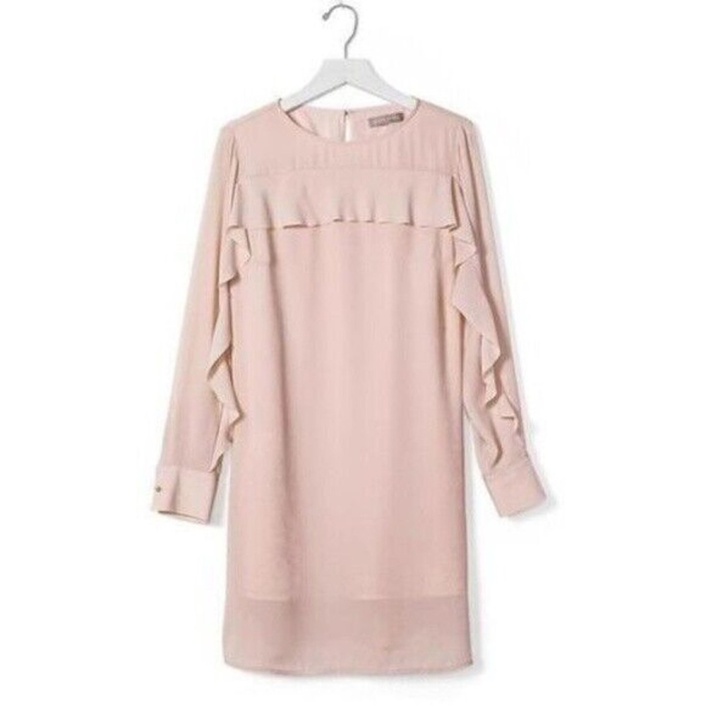 Banana Republic Light Pink Ruffle Dress 4